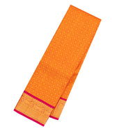 Orange Handloom Korvai Kanchipuram Silk Saree With Zari Motifs-KA15353