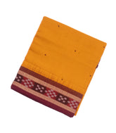 Turmeric Yellow Handloom Orissa Cotton Saree With Button Motifs