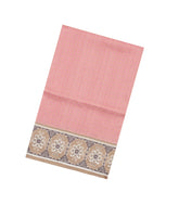 Peach Printed Synthetic Tussar Silk Saree With Checks-BL6066