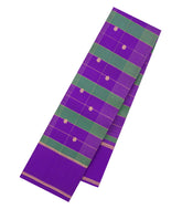 Purple Handloom Kanchipuram Silk Saree With Zari Checks & Buttas-KA16890