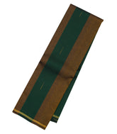 Dark Green Handloom Kanchipuram Silk Saree With Stripes & Buttas