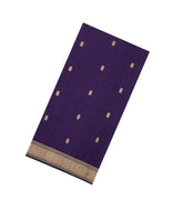 Mauve Handloom Maheswari Silk Cotton Saree With Floral Buttas & Zari Border-SC4847