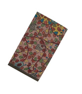 Pink & Yellow Woven Tussar Silk Saree With Printed Kalamkari Motifs-TU2906