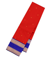 Red Handloom Korvai Kanchipuram Silk Saree With Zari Buttas-KA15318