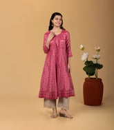 Dusty Rose Printed Casual Kurta-KR0872