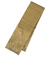 Gold Handloom Kanchipuram Silk Saree With Floral Vine Motifs-KA15546