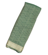 Dark Green Woven Mysore Silk Saree With Geometric Motifs-MS3080