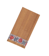 Beige Printed Synthetic Tussar Silk Saree With Contrast Border-SY0102