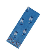 Sky Blue Printed Jaipur Cotton Saree With Floral Motifs-JC1491