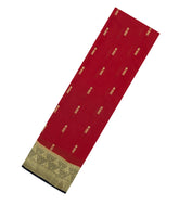 Red Woven Mysore Silk Saree With Buttas & Contrast Border-MS3468