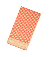 Peach Woven Blended Silk Saree With Brocaded & Embroidery Floral Motifs-EN1674