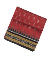 Crimson Handloom Orissa Silk Saree With Tie & Dye Floral Motifs