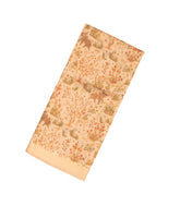 Sandal Handloom Linen Saree With Printed Elephant Motifs