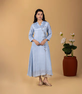 Ice Blue Embroidered Festive Kurta-KR0862
