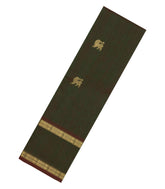 Dark Green Handloom Kanchi Cotton Saree With Yazhi Buttas-KC1830
