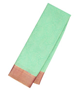 Light Green Woven Mysore Silk Saree With Paisley Motifs & Contrast Border-MS3025