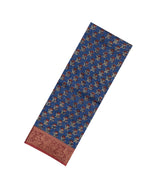 Blue Printed Chanderi Cotton Saree With Zari Border-CC1570