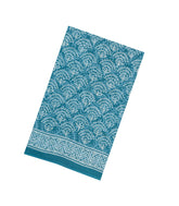 Cyan Printed Jaipur Cotton Saree With Floral Motifs-JC1595