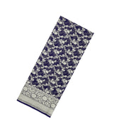Violet Woven Banarasi Khaddi Georgette Silk Saree With Floral Vine Motifs-BE1956
