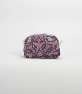Lilac Cotton Bagru Printed Coin Pouch With Zipper-ACS1061