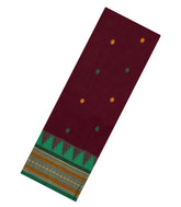 Maroon Woven Chettinad Cotton Saree With Buttas-CN1876