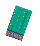 Aquamarine Handloom Gadwal Silk Cotton Saree With Buttas-GA0186