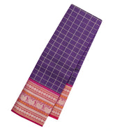 Lilac Handloom Kanchipuram Silk Saree With Silk Checks-KA15654