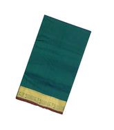 Teal Handloom Silk Cotton Saree With Buttas & Zari Border-SC3685