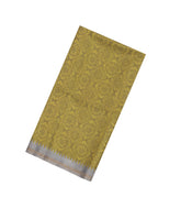 Olive Green Printed Synthetic Tussar Silk Saree With Contrast Temple Border-SY0114