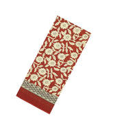 Red Printed Jaipur Cotton Saree With Printed Floral Motifs-JC1918