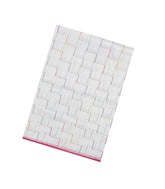 White Woven Linen Saree With Chevron Stripes-LI0722