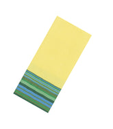 Yellow Handwoven Bengal Cotton Saree With Green Border-BG1497