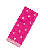 Hot Pink Woven Dupion Silk Saree With Floral Buttas-DS0526
