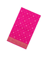 Hot Pink Printed Synthetic Dola Silk Saree With Zari Stripes & Border-SY0389