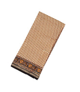 Taupe Handloom Chanderi Cotton Saree With Printed Floral Motifs