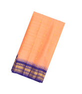 Peach Handloom Gadwal Silk Cotton Saree With Checks & Buttas-GA0178