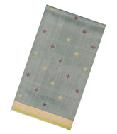Grey Handloom Uppada Silk Saree With Meena Buttas-UP0434