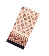 Cream Printed Jaipur Cotton Saree With Floral Motifs-JC1797