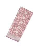 Dusty Pink Handwoven Banarasi Khadi Georgette Tissue Saree With Floral Motifs-BE1733