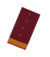 Crimson Handloom Bengal Cotton Saree With Kamalam Buttas-BG1772