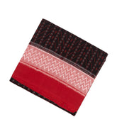 Maroon Handwoven Orissa Cotton Saree With Tie & Dye Stripes