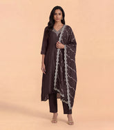 Chocolate Brown Festive Anarkali Set-RC5648