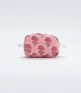 Baby Pink Cotton Bagru Printed Coin Pouch With Zipper-ACS1071