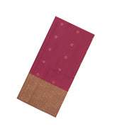 Dusty Pink Handloom Soft Silk Saree With Floral Buttas & Contrast Border-SO4561