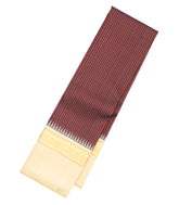 Maroon Handloom Korvai Kanchipuram Silk Saree With Checks & Cream Border-KA12470