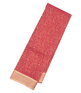 Crimson Mysore Crepe Silk Saree With Floral Vine Motifs-MS3122