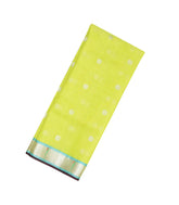 Neon Green Handloom Kota Silk Saree With Buttas & Meena Pallu-KO1028