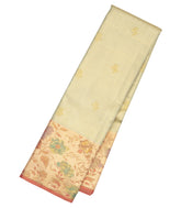 Cardamom Green Handloom Tissue Kanchipuram Silk Saree With Dotted Floral Motifs