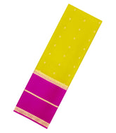 Neon Green Woven Mysore Silk Saree With Buttas & Contrast Border-MS3460