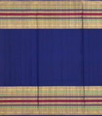 Azure Blue Handloom Mayil Thuttham Korvai Silk Saree With Meena Buttas-KA16398